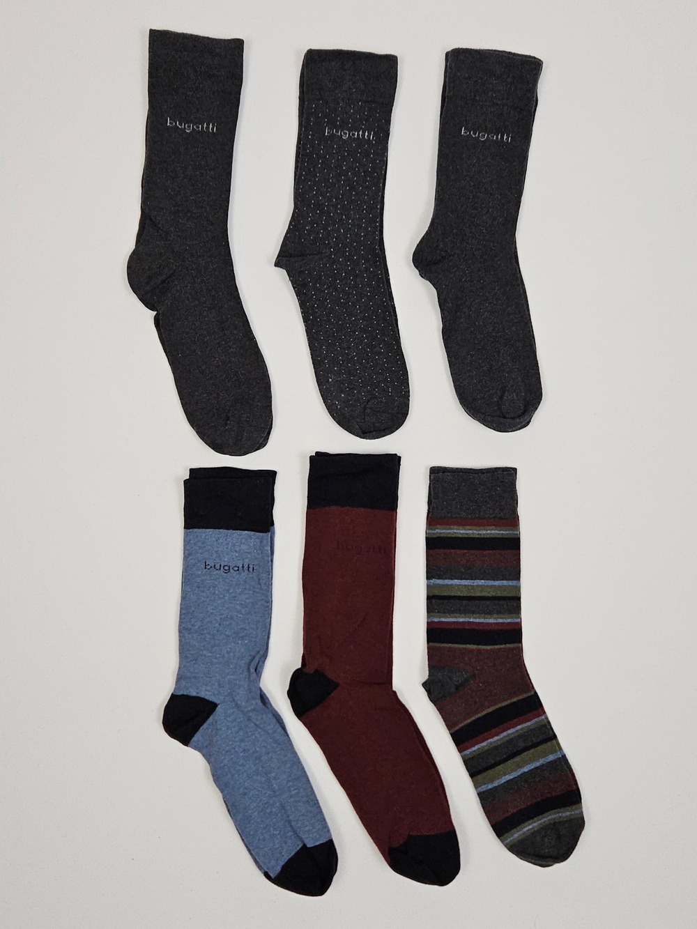 Bugatti Men's Dress Socks Lot of 6 Size 7-12